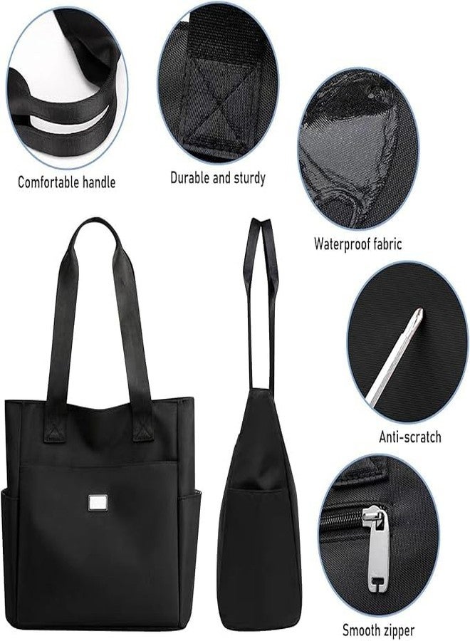 Flygon Nylon Tote Shoulder Bag with Double Handles, Lightweight Waterproof Shoulder Bag, Women's Large Capacity Top Handle Handbags, Nylon Tote Bag for Gym, Work, School[multicolor] - Image 3